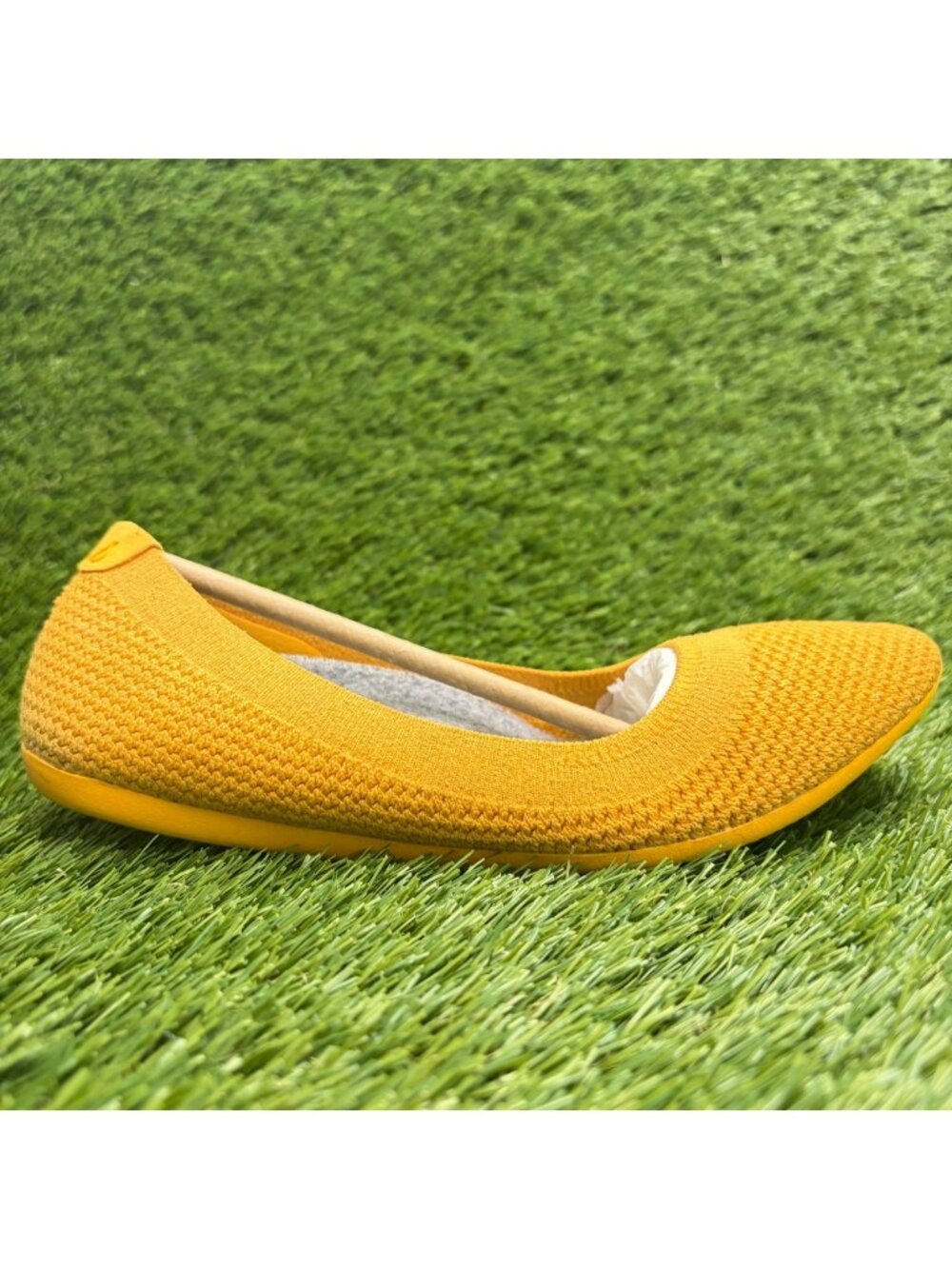 Allbirds Tree Breezer Womens Size 6 Yellow Casual Slip On Ballet Flats Shoes